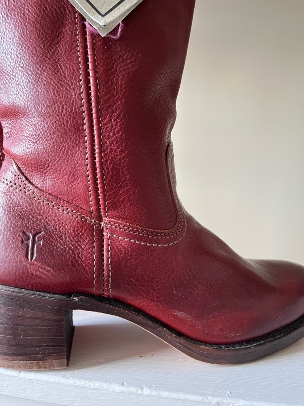Frye Burgundy 14L Campus Leather Boots - Picture 8 of 12